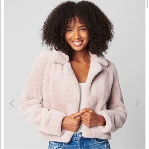 Blank NYC Cream Teddy Jacket Plush Cropped